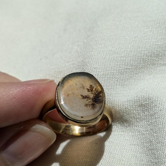 One-Of-A-Kind Handmade Scenic Inclusion Composite Artist Cabochon Ring - Picture 6 of 6